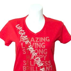 RHINESTONE Womans V-neck T’Shirt